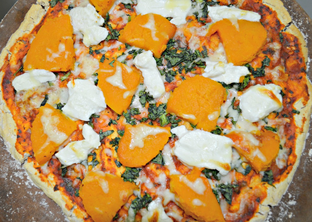 kale and squash pizza