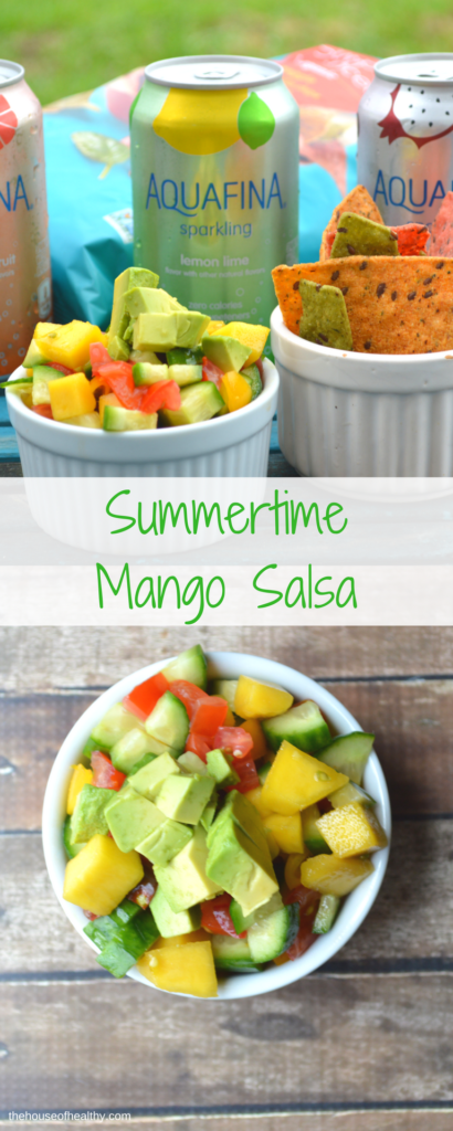 Summer is (pretty much) officially here! It's time to head outside, soak up some sun, and enjoy being outdoors. I like to snack on a cooling, juicy salsa, made with mangoes, and sip on Aquafina Sparkling Water. It's the best way to fuel up, eat well and stay cool on those hot summer days. Check out the salsa recipe and then head over to your favorite Target store to grab 25% off on Aquafina Sparkling Water, using your Cartwheel by Target app now thru 6/17. http://thehouseofhealthy.com/2017/05/30/simple-summertime-mango-salsa/ #simplyhealthy #aquafinasparkling #ad #target #summertime #cooldown #staycool #mangosalsa #healthcoach #IINhealthcoach #IINphoto #simplysummertime #poolsidesnacks #sparlingwater #cartwheel #glutenfree #vegan #vegetarian